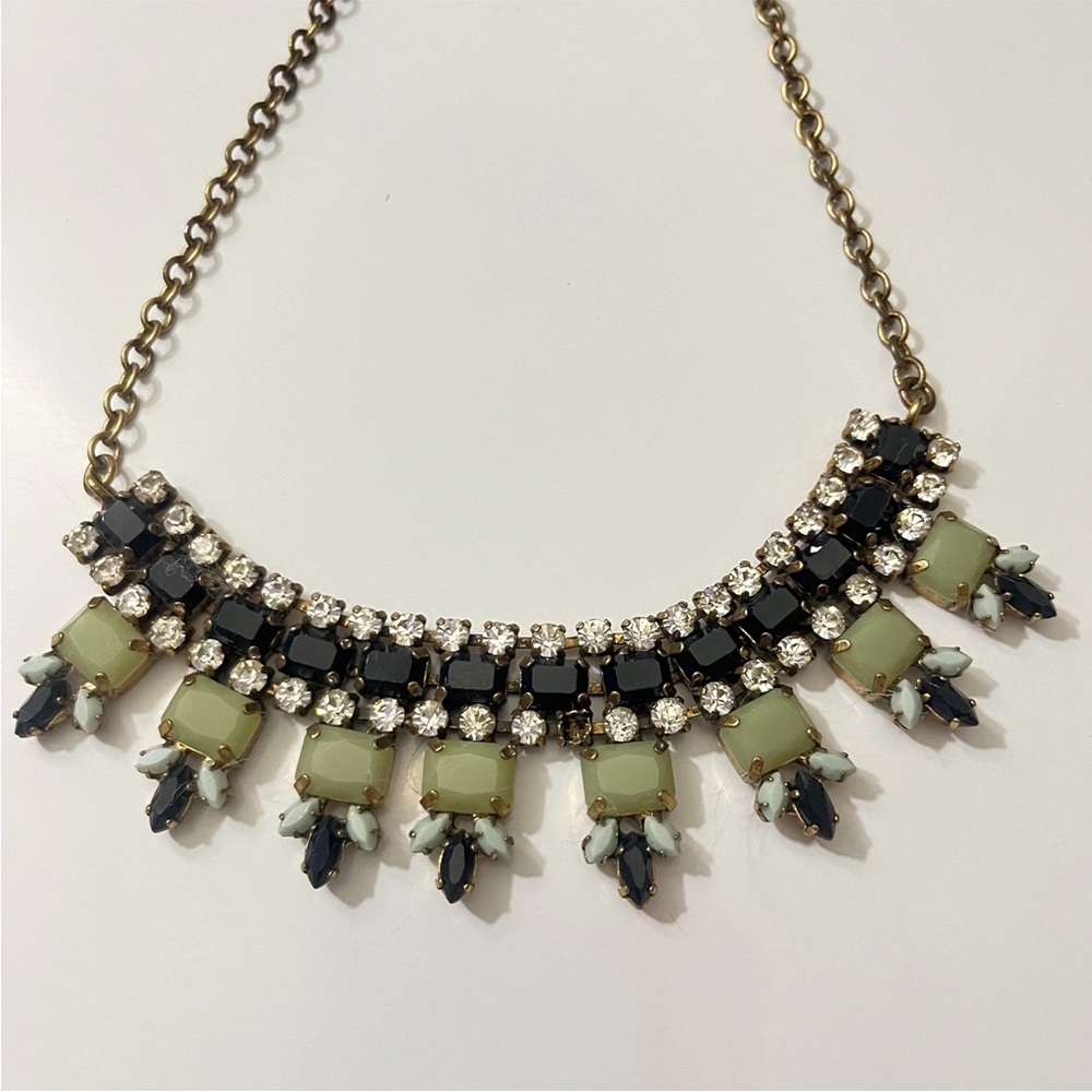 Stunning J.Crew Dune Brûlée Necklace Golden Amber & Iridescent, Gold Tone - Picture 4 of 7